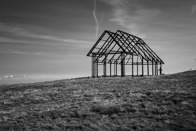 house frame black and white