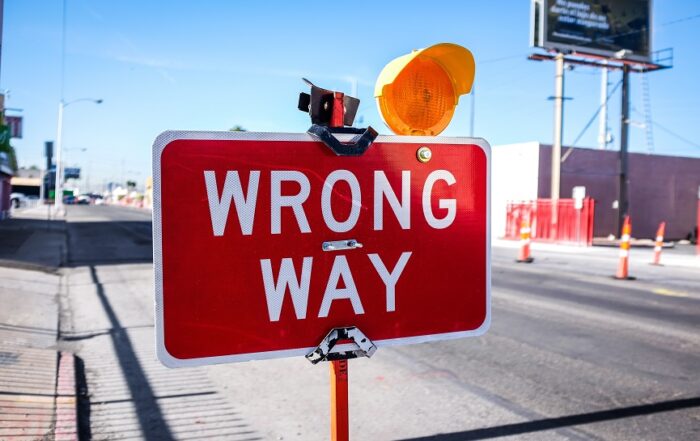 Wrong way sign regret